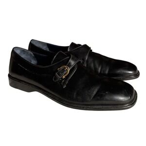 Salvatore Ferragamo Shoes Mens Size 10.5D Black Leather Made In Italy Preppy